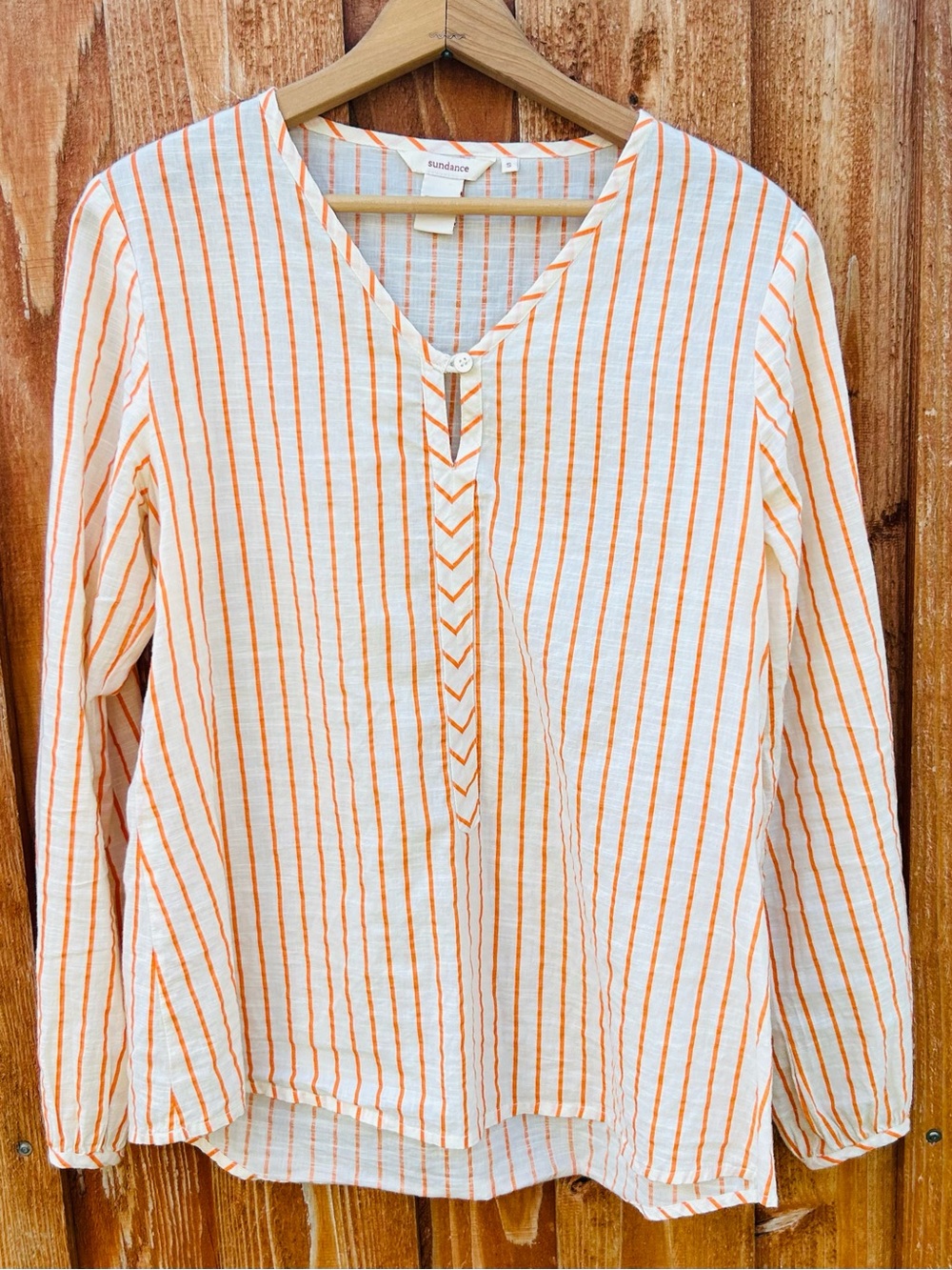 Sundance Lightweight Cotton Tunic Top Striped Roomy Comfy Summer Size S